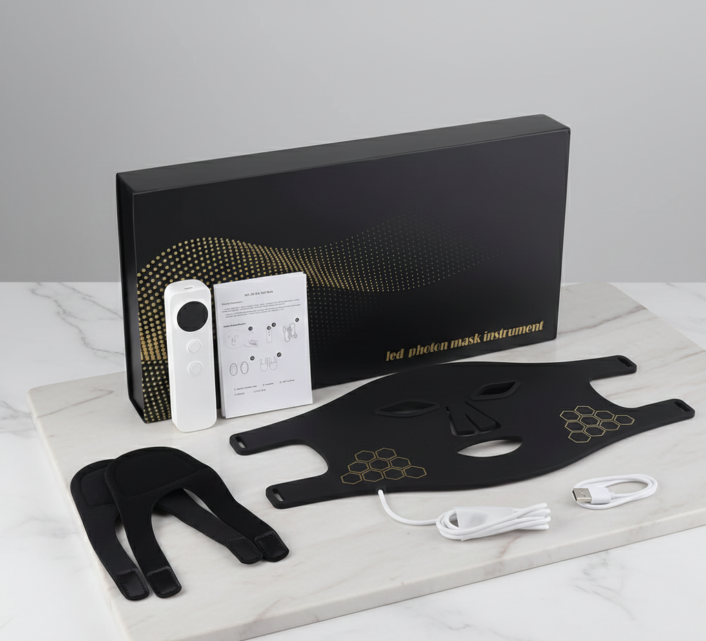 4-in-1 Silikon LED-Lichttherapie Maske – Anti-Aging & Hautverfeinerung