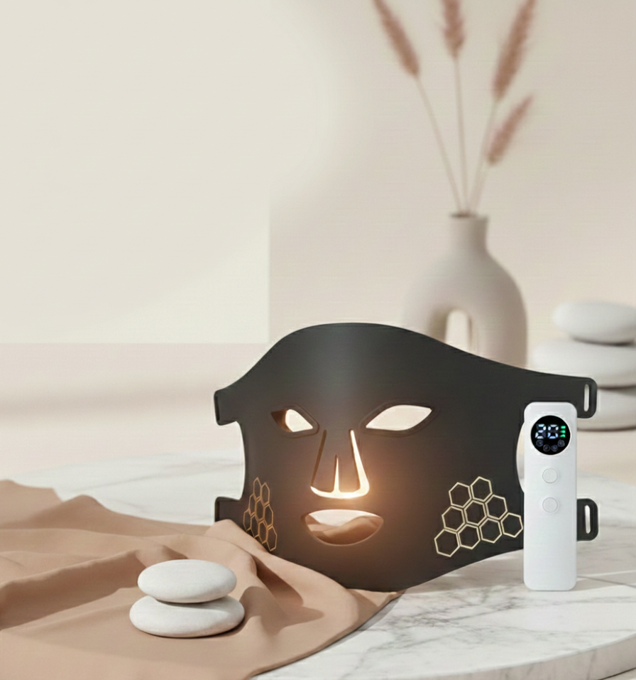 4-in-1 Silikon LED-Lichttherapie Maske – Anti-Aging & Hautverfeinerung
