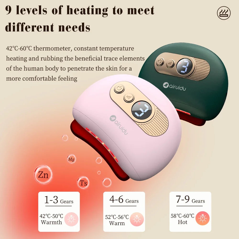 2025 Electric Guasha Massager EMS Face Lifting Remove Edema Firming Skin Clod Heat Body Scraping Therapy Relieve Fatigue Device