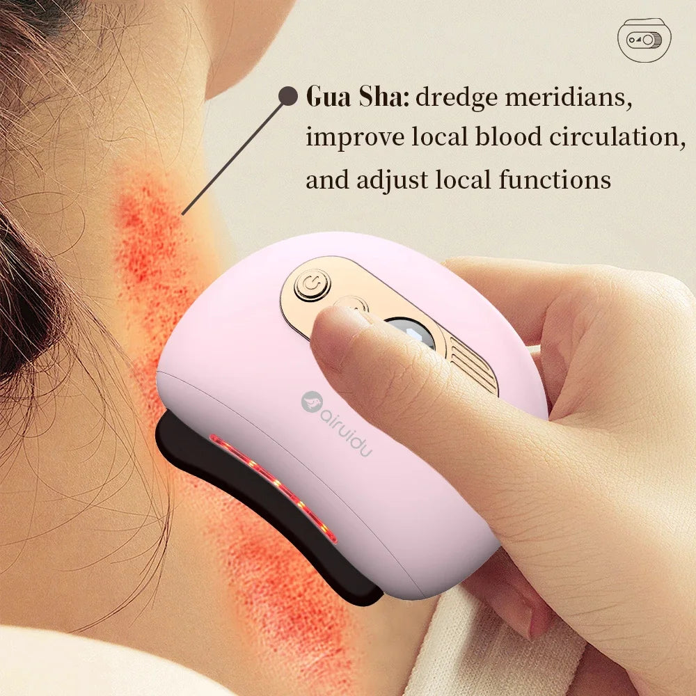 2025 Electric Guasha Massager EMS Face Lifting Remove Edema Firming Skin Clod Heat Body Scraping Therapy Relieve Fatigue Device