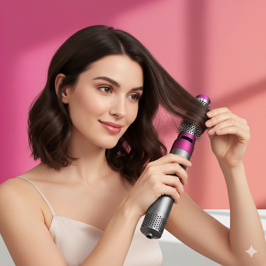 7 in 1 Hair Dryer Hot Air Brush Styler and Volumizer Hair Straightener Curler Comb Negative Ion One Step Hair Dryer Brush